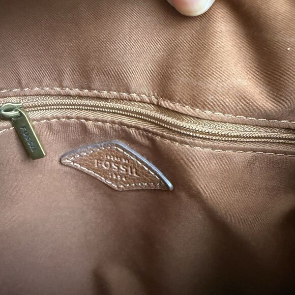 Fossil Felicity Satchel brown leather crossbody - Picture 8 of 8